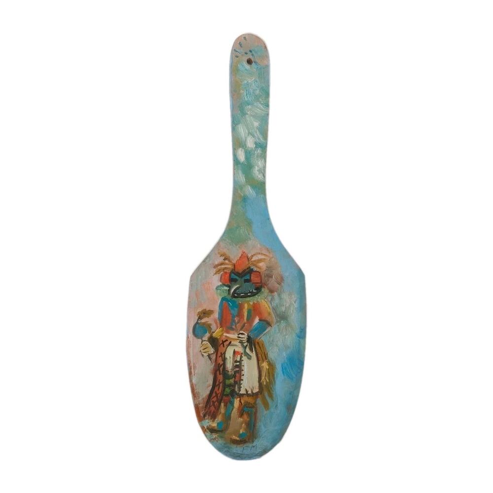 VTG Handmade & Painted Paddle Wall/Hanging Art Kachina Signed Native American